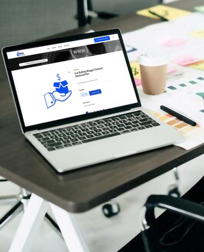 ecommerce product page on monitor